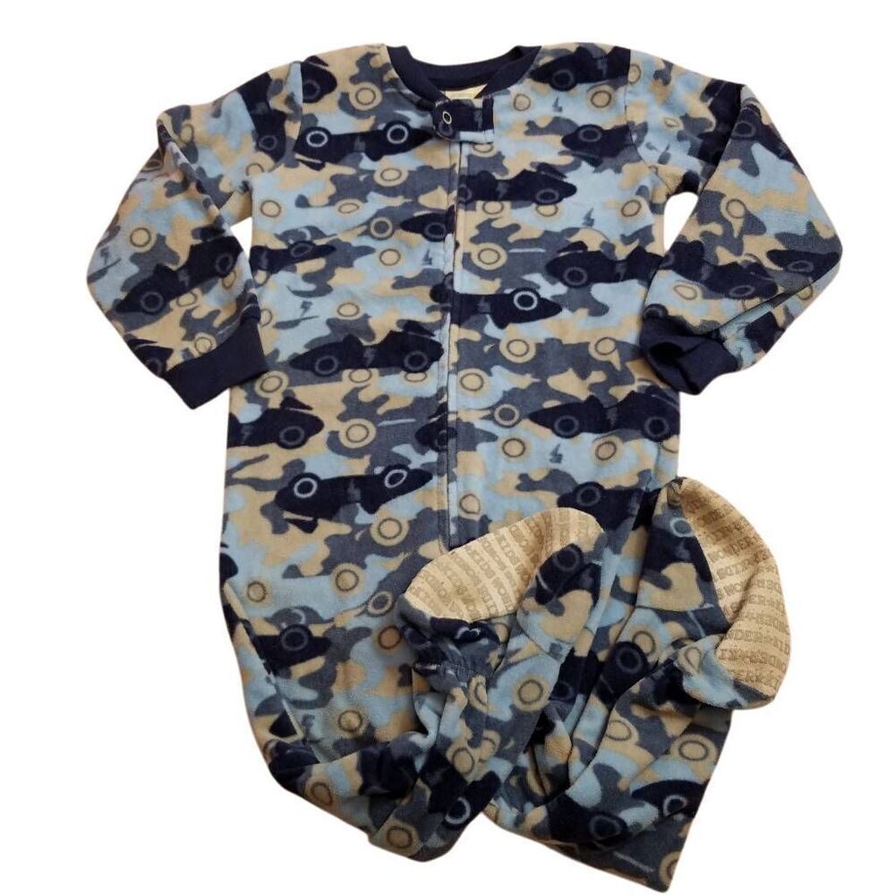 Wonder kids car camouflage footed pj's